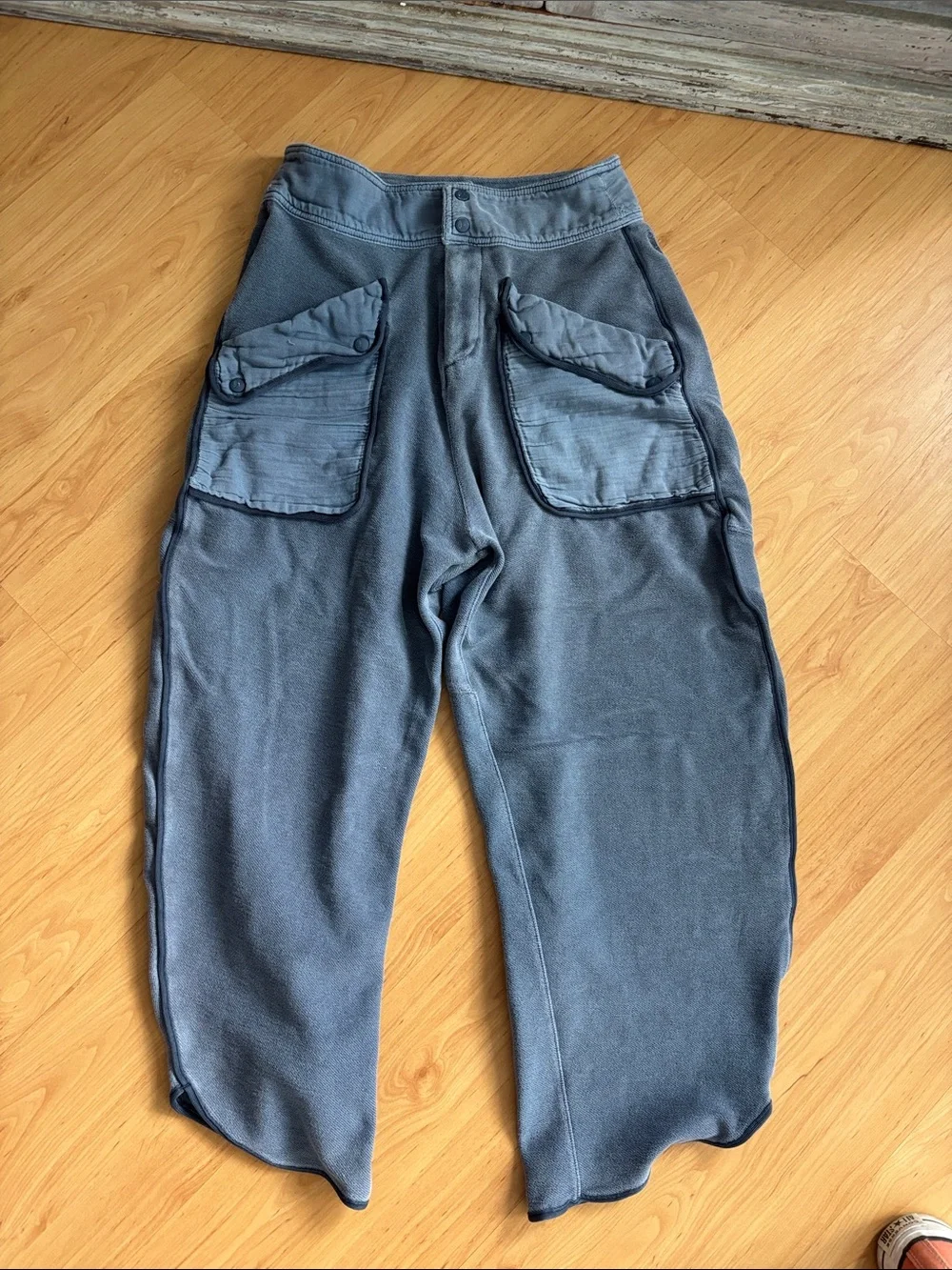 Free People Slate Blue Cargo Jogger Pants - Picture 1 of 3